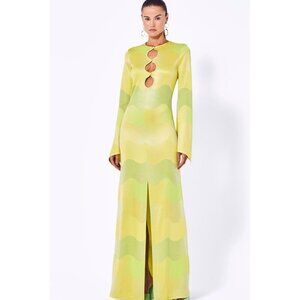 Alexis Serena Dress in Lime Waves  Small NO TAGS